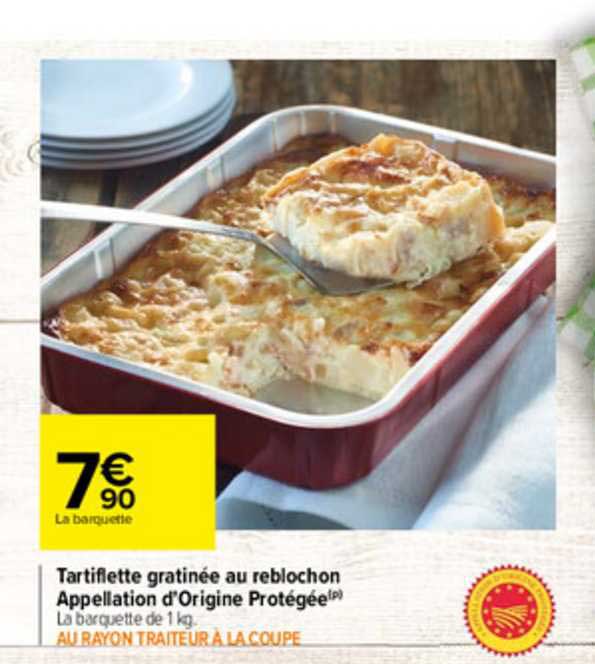 tartiflette gratinée au reblochon appellation d'origine protégée