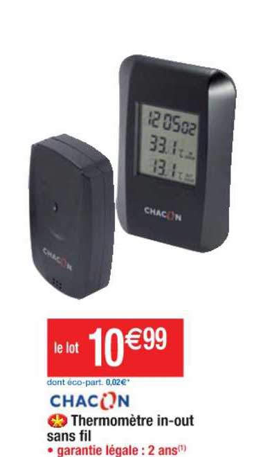 thermomètre in out sans fil chacon