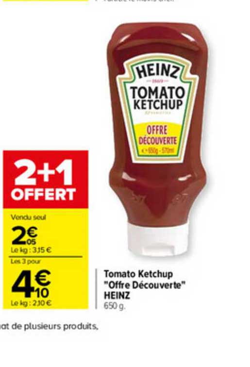 tomato ketchup "offre découverte" heinz