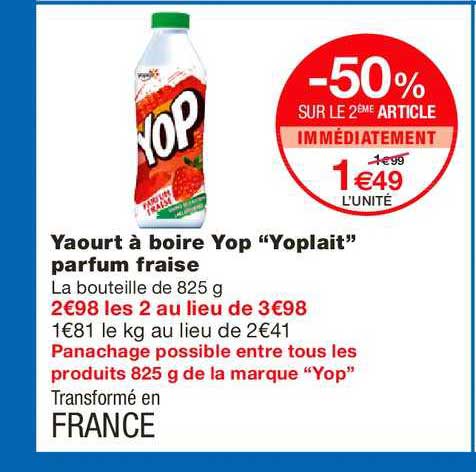 Yaourt à Boire Yop "yoplait" Parfum Fraise