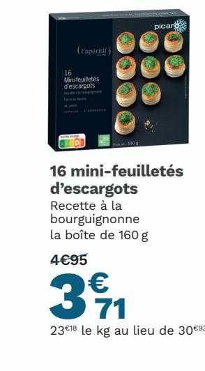 16 mini-feuilletés d'escargots