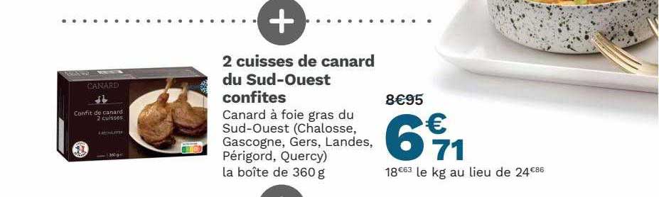 2 cuisses de canard du sud-ouest confites