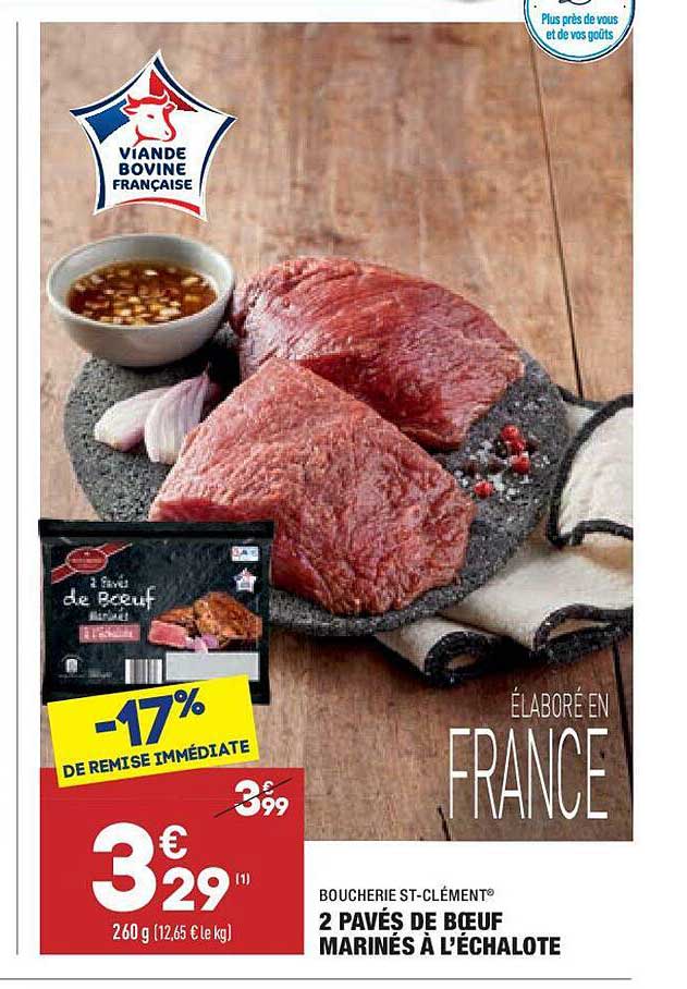 2 Pavés De Boeuf Marinés à L'échalote Boucherie St-clément