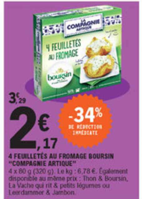 4 feuilletés au fromage boursin "compagnie artique"