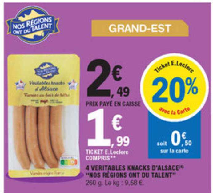 4 véritables knacks d'alsace "nos régions ont du talent"