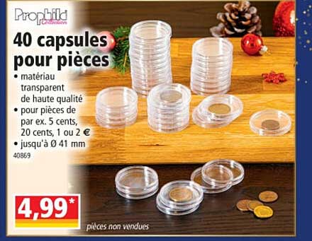40 capsules pour pièces prophild collection