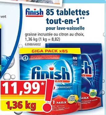 85 tablettes tout-en-1 finish