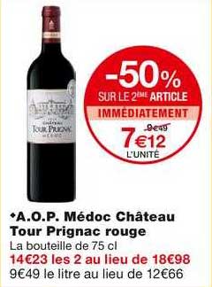a.o.p. médoc château tour prignac rouge