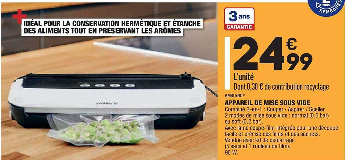Appareil De Mise Sous Vide Ambiano