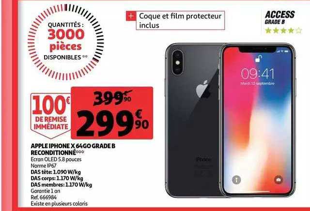 Apple Iphone X64 Go Grade B Reconditionné