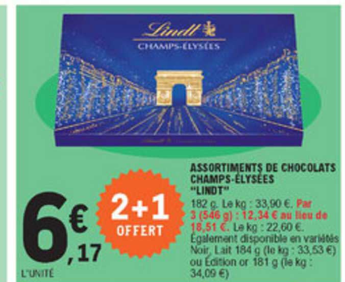 assortiments de chocolats champs-élysées "lindt"