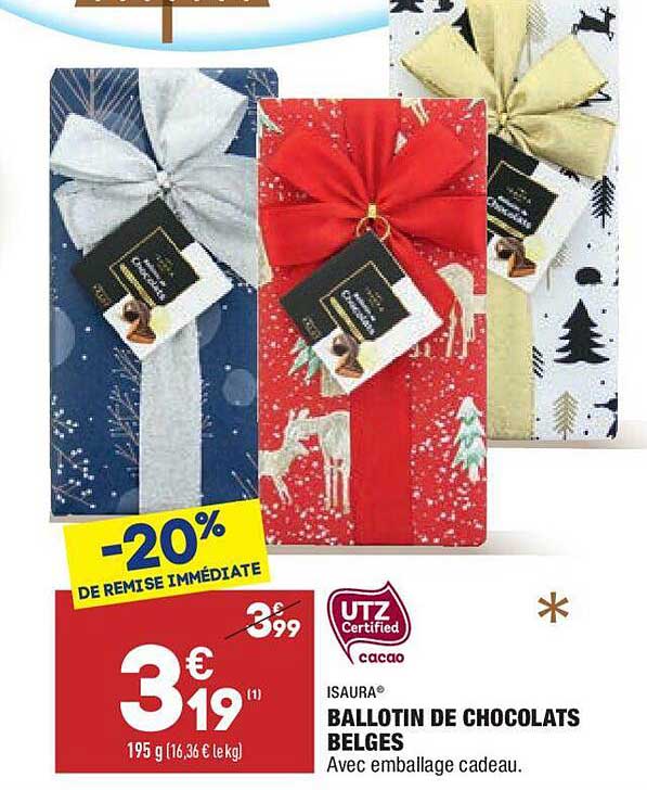 ballotin de chocolats belges isaura