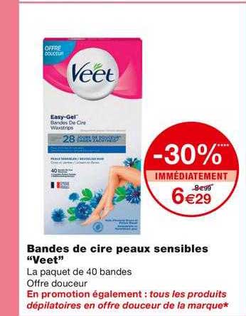 bandes de cire peaux sensibles "veet"