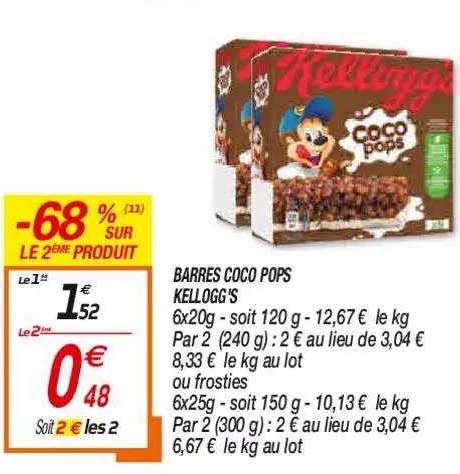 barres coco pops kellogg's