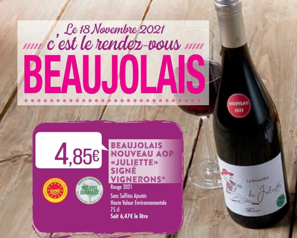 beaujolais nouveau aop «juliette» signé vignerons