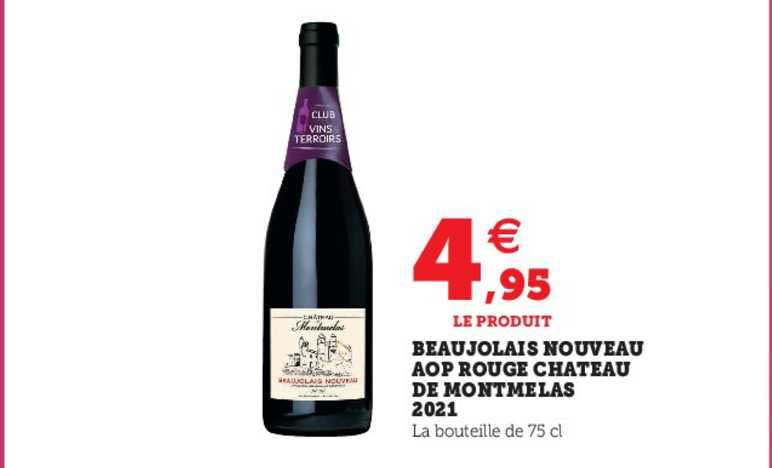 beaujolais nouveau aop rouge château de montmelas 2021