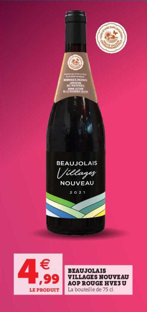 beaujolais villages nouveau aop rouge hve3 u