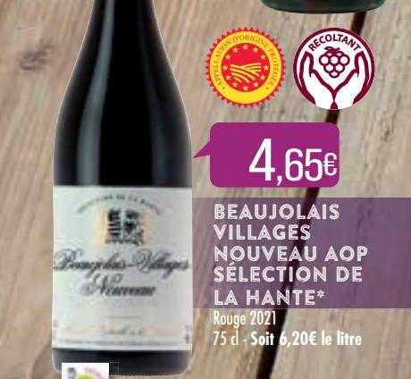 beaujolais villages nouveau aop sélection de la hante