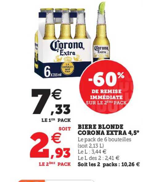Bière Blonde Corona Extra 4,5°