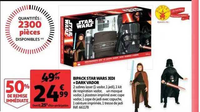 bipack star wars jedi + dark vador