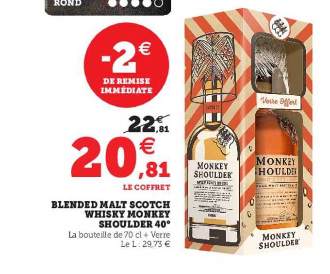 blended malt scotch whisky monkey shoulder 40°