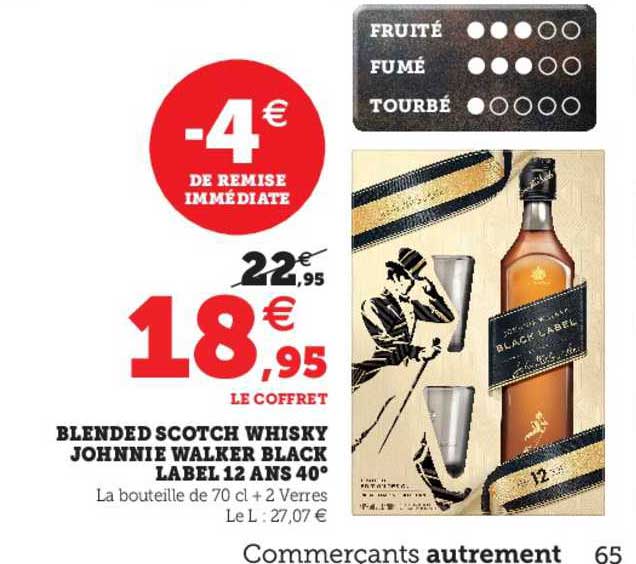 blended scotch whisky johnnie walker black label 12 ans 40°
