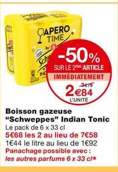 boisson gazeuse "schweppes" indian tonic