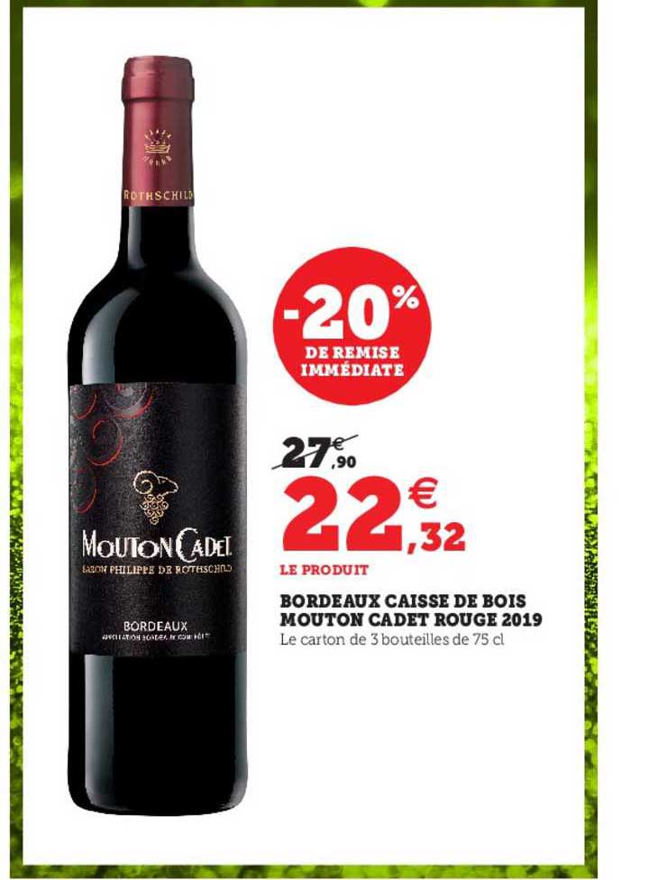 bordeaux caisse de bois mouton cadet rouge 2019