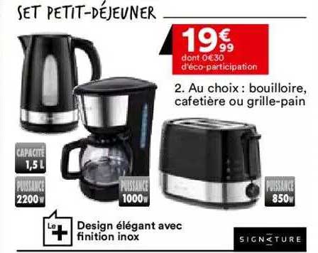 bouilloire, cafetière ou grille-pain signature