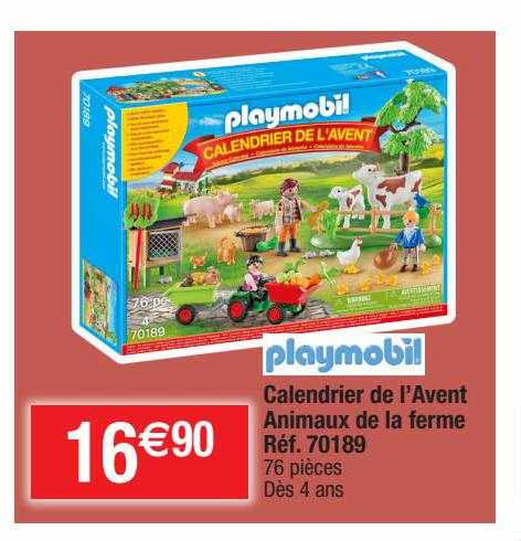 calendrier de l'avent animaux de la ferme playmobil