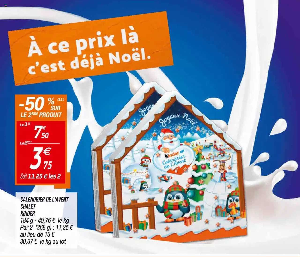 calendrier de l'avent chalet kinder