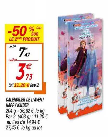 calendrier de l'avent happy kinder