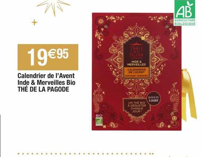calendrier de l'avent inde & merveilles bio thé de la pagode