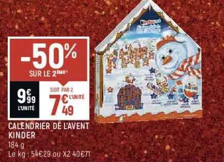 calendrier de l'avent kinder