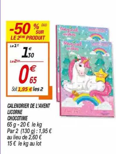 calendrier de l'avent licorne chocotime