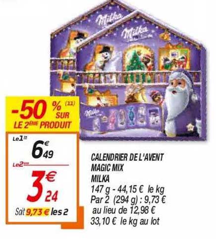 calendrier de l'avent magic mix milka
