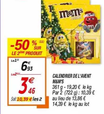 calendrier de l'avent m&m's