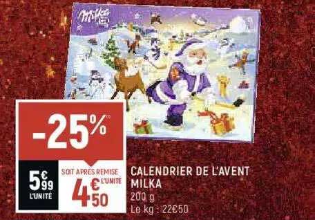 calendrier de l'avent milka