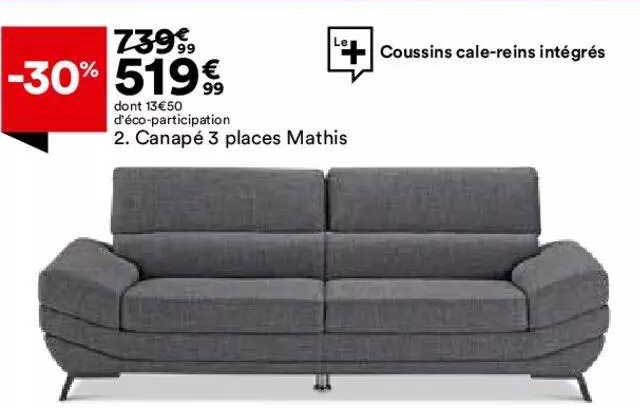 Canapé 3 Places Mathis