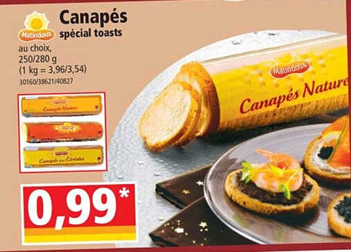 Canapés Spécial Toasts Matin Doux