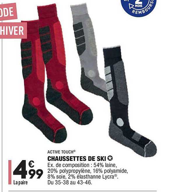 chaussettes de ski active touch