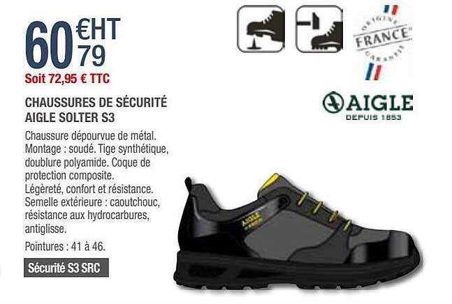 chaussures de sécurité aigle solter s3