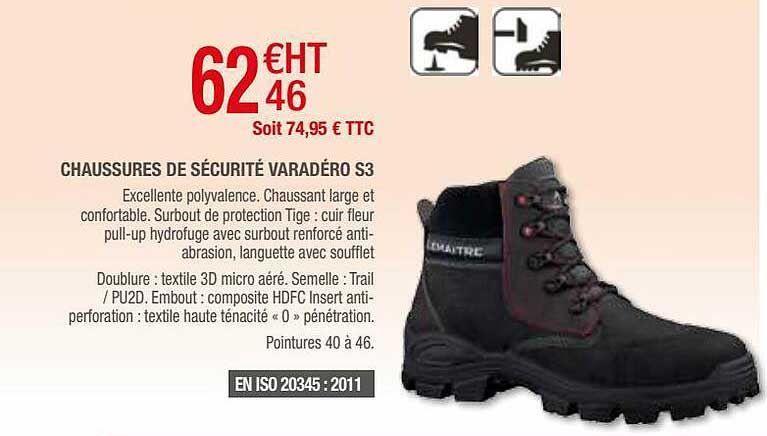 chaussures de sécurité varadéro s3