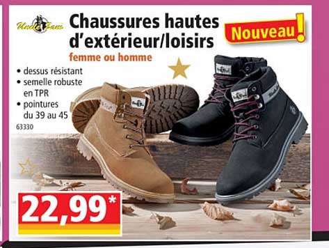 chaussures hautes d'extérieur - loisirs femme ou homme uncle sam