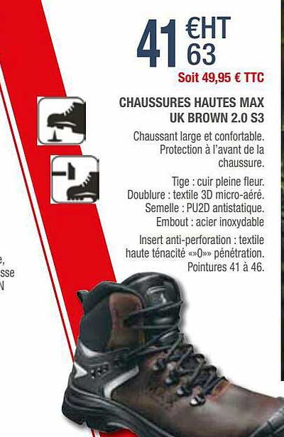 chaussures hautes max uk brown 2.0 s3