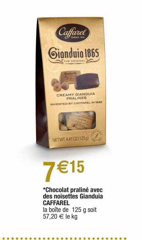 chocolat praliné avec des noisettes gianduia caffarel