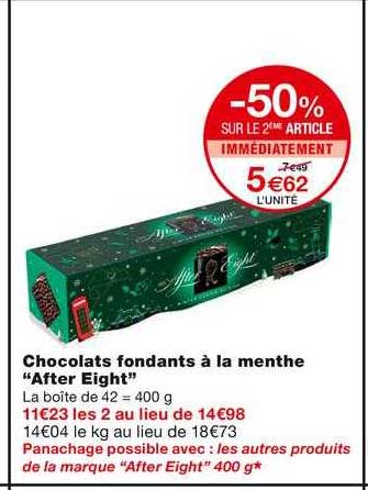 chocolats fondants à la menthe "after eight"
