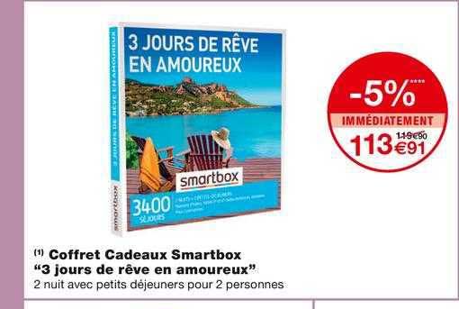 coffret cadeaux smartbox "3 jours de rêve en amoureux"