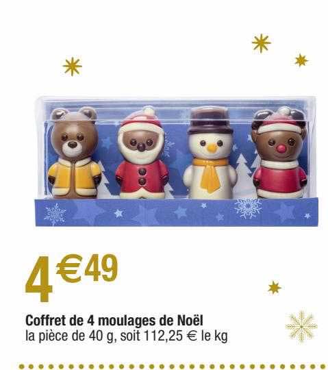 coffret de 4 moulages de noël