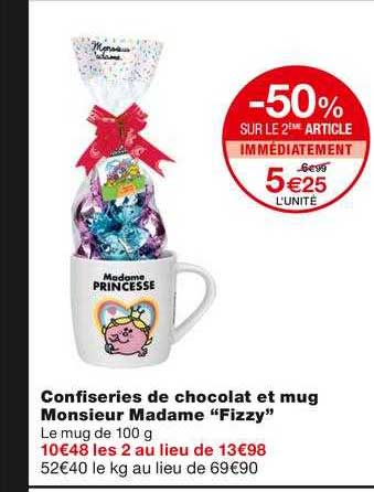 Confiseries De Chocolat Et Mug Monsieur Madame "fizzy"